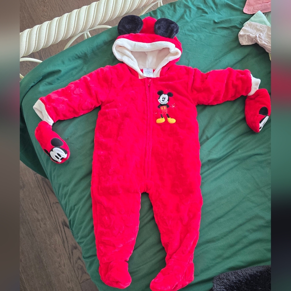 Disney Store Red Mickey Mouse Baby One Piece